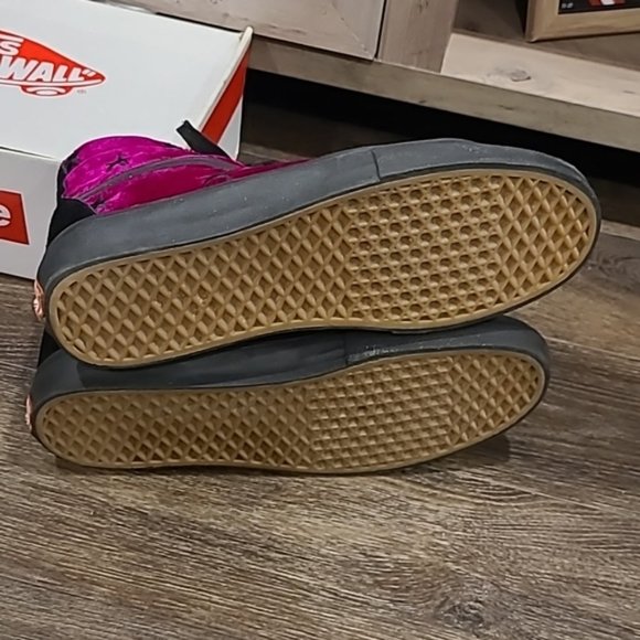 🔥RARE Supreme X Vans Sk8-Hi Velvet Stars Pink Black Mens - Picture 9 of 13